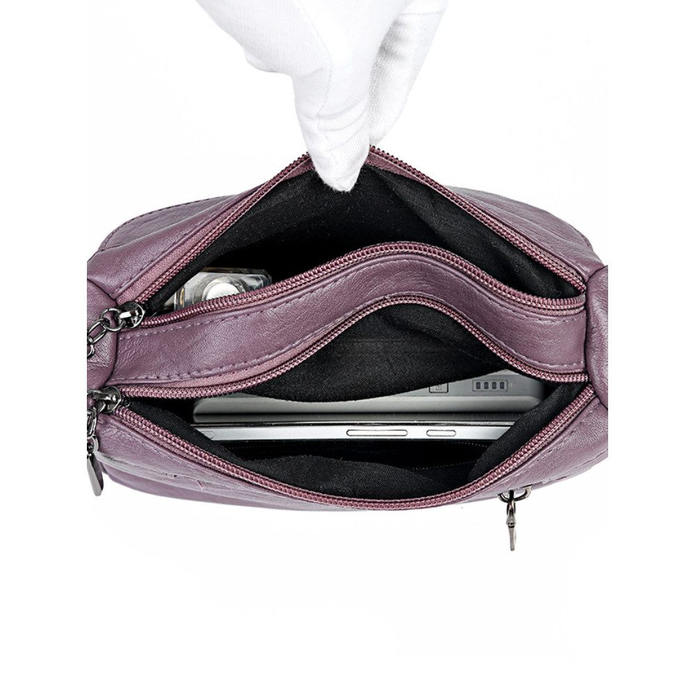 Diamond Pattern Seam Crossbody Bag