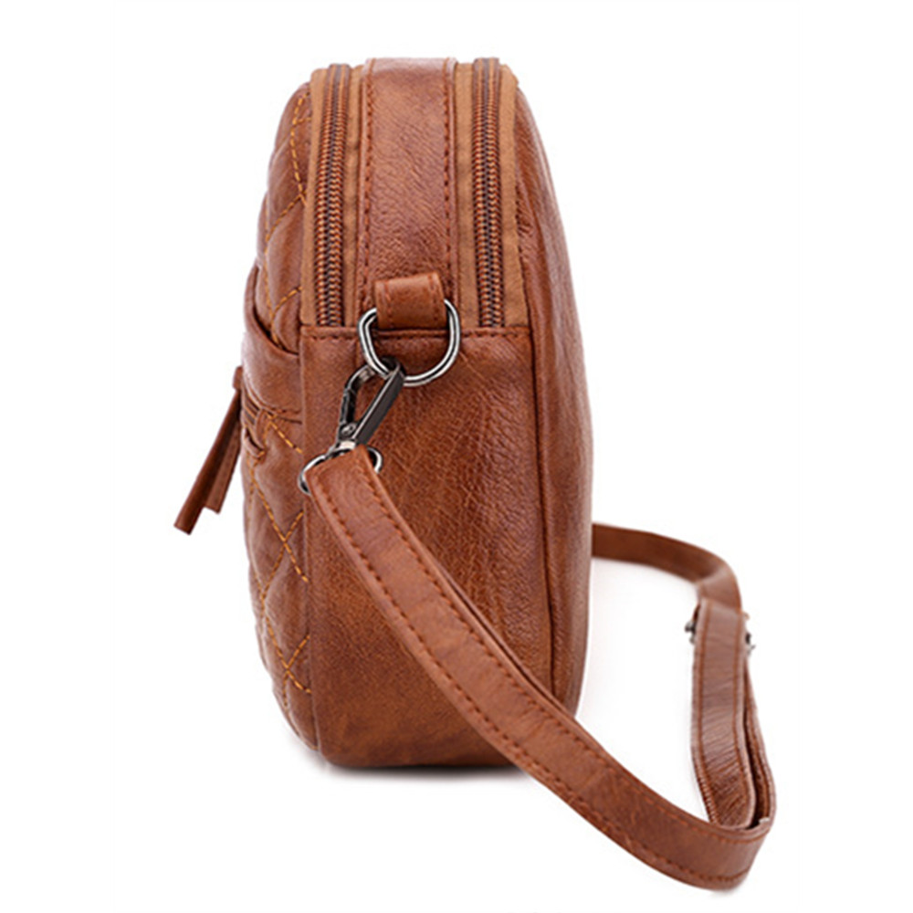 Diamond Pattern Seamed Mini Crossbody Bag