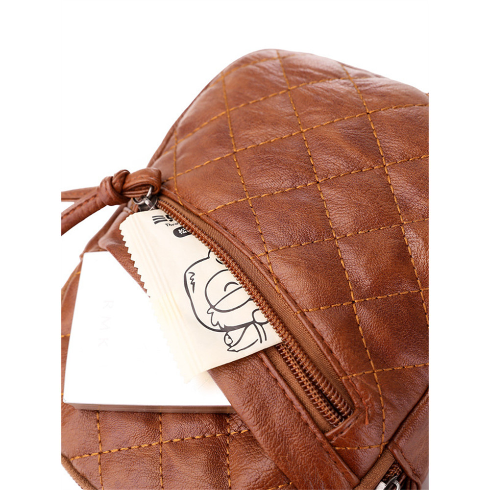 Diamond Pattern Seamed Mini Crossbody Bag