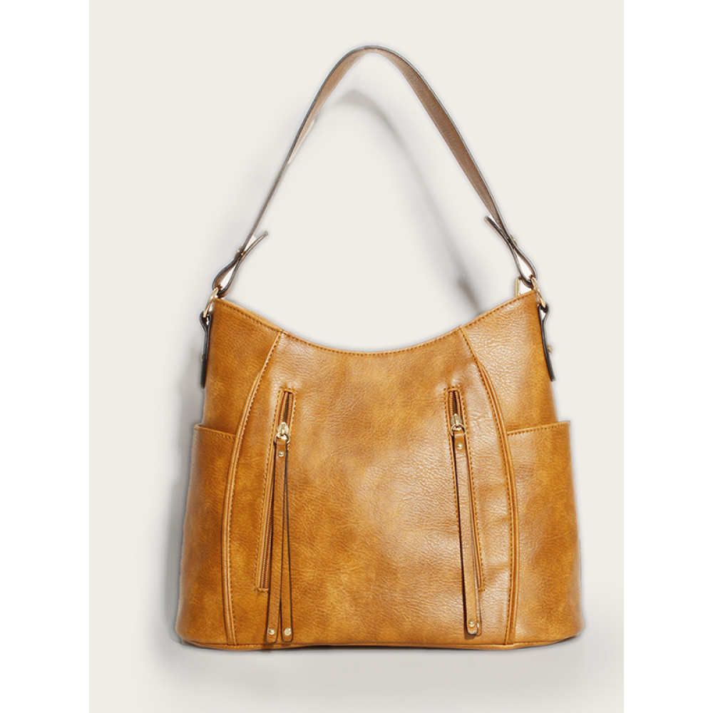 Double Zipper Tassel Tote Bag