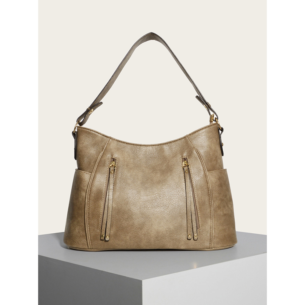 Double Zipper Tassel Tote Bag