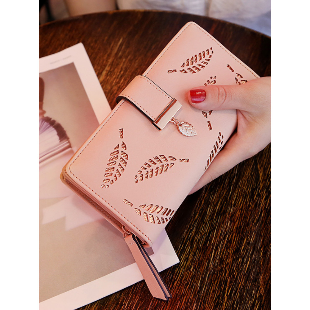 Elegant Leaves Carved Utility Purse