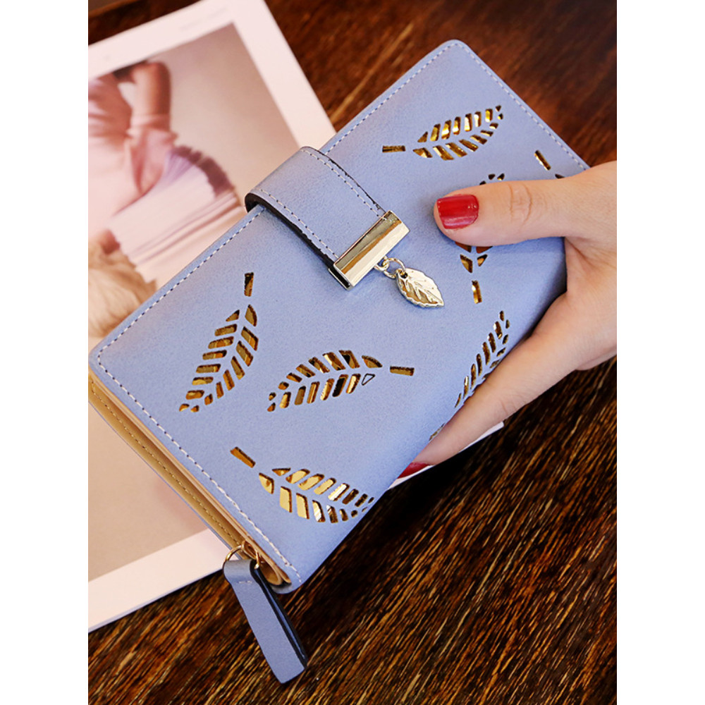 Elegant Leaves Carved Utility Purse