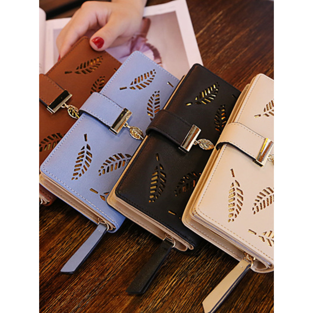 Elegant Leaves Carved Utility Purse