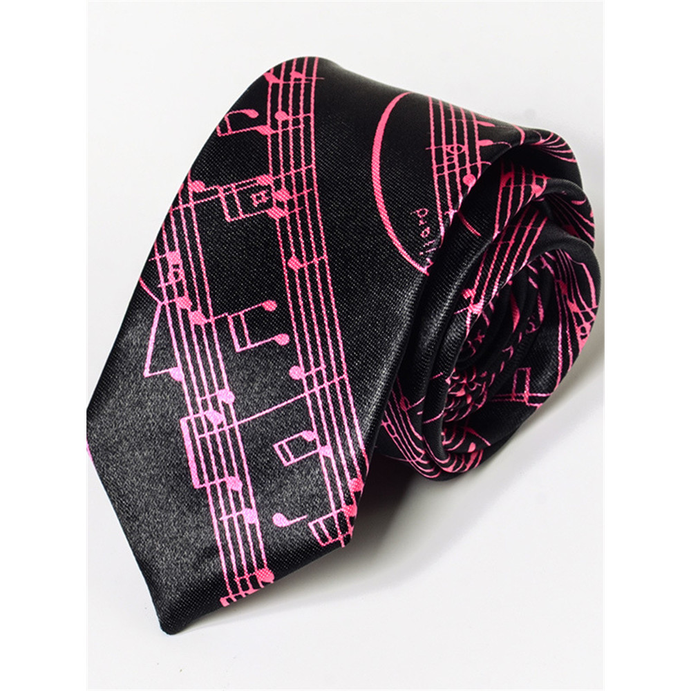 Elegant Music Notes Graphic Satin Tie