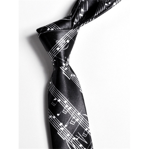 Elegant Music Notes Graphic Satin Tie