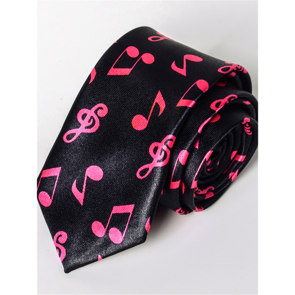 Elegant Music Notes Graphic Satin Tie