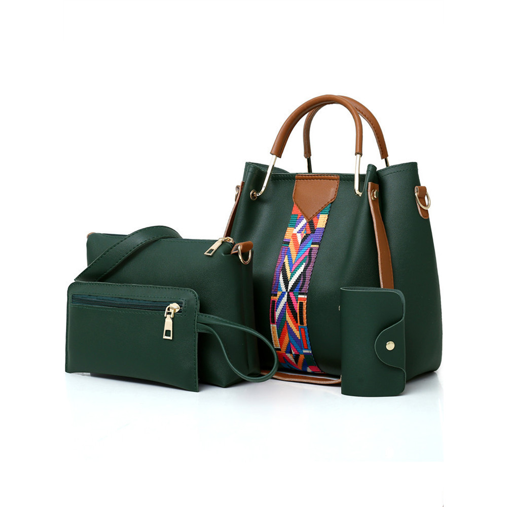 Ethnic Geometric Patch Utility Bags Set