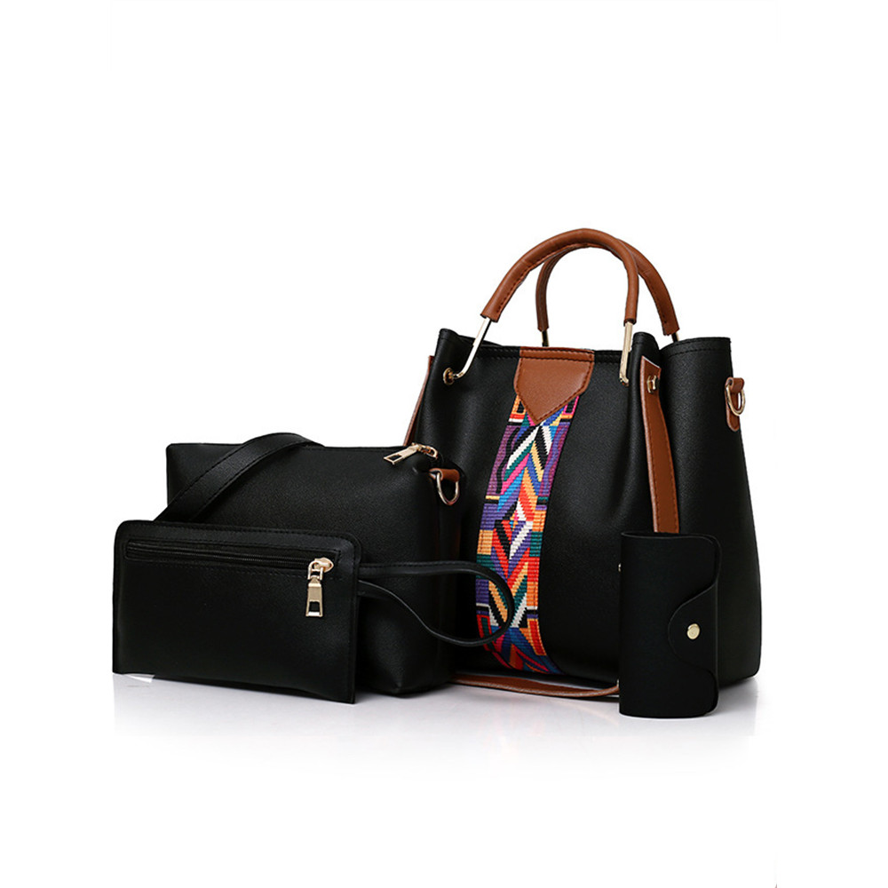 Ethnic Geometric Patch Utility Bags Set