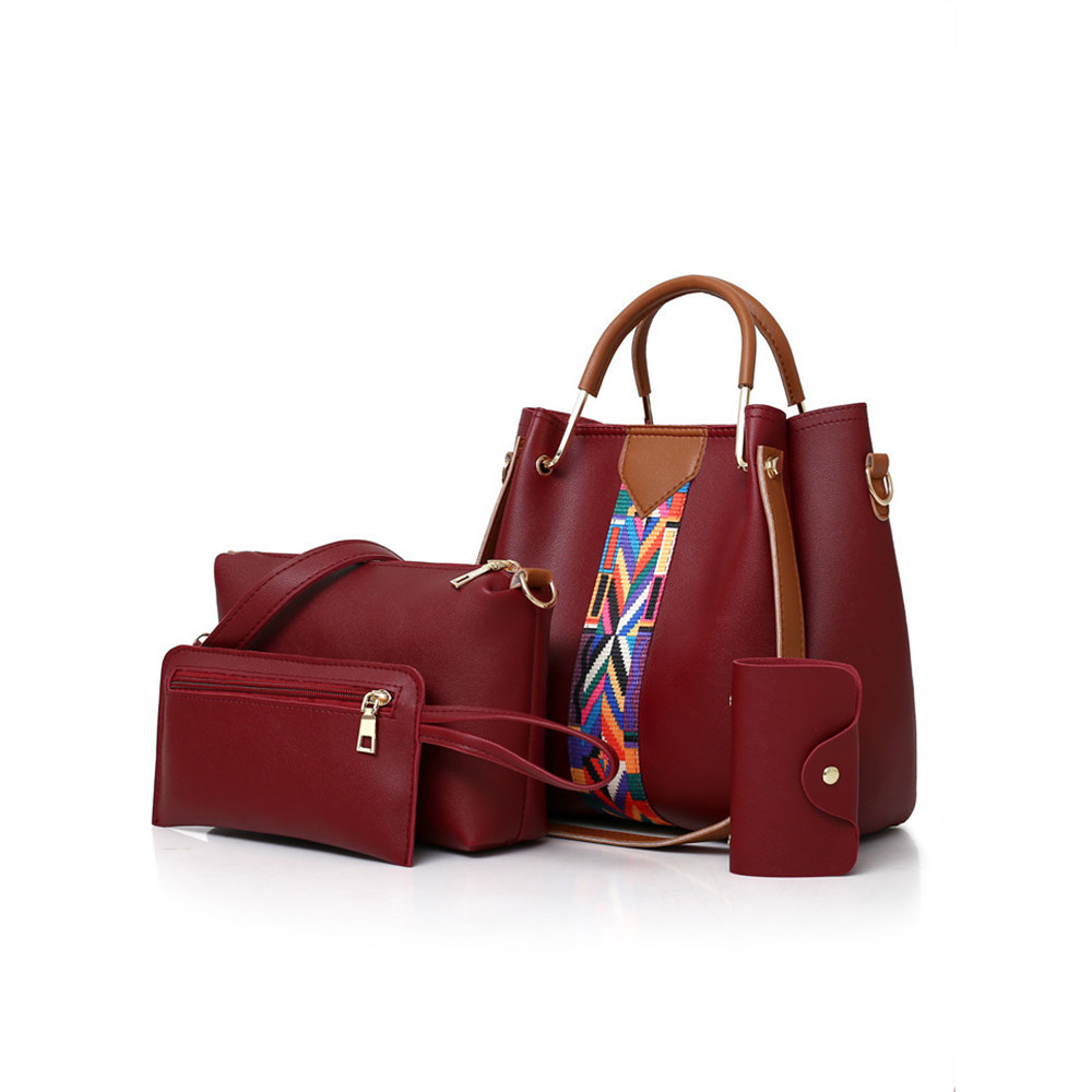 Ethnic Geometric Patch Utility Bags Set
