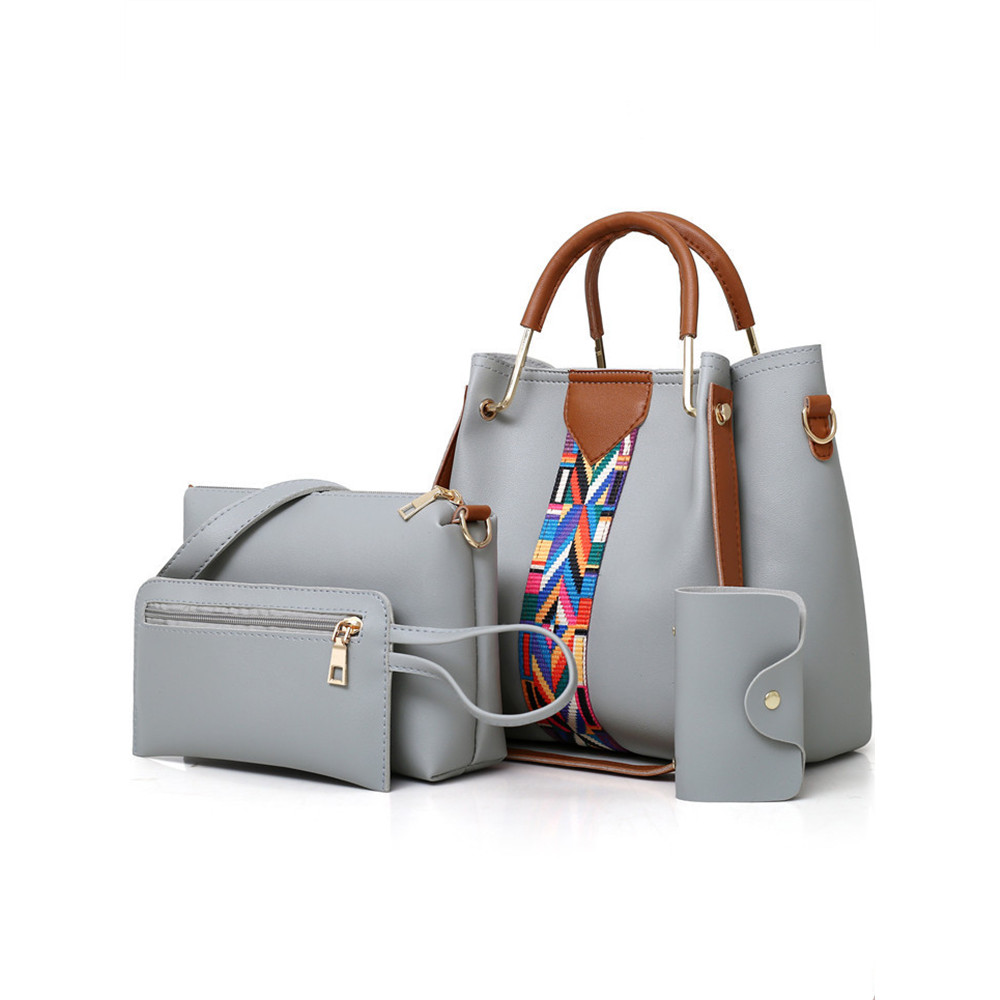 Ethnic Geometric Patch Utility Bags Set