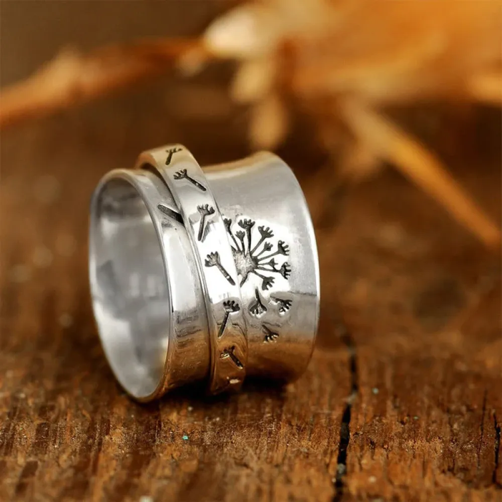 Faith Dandelion Rotating Ring