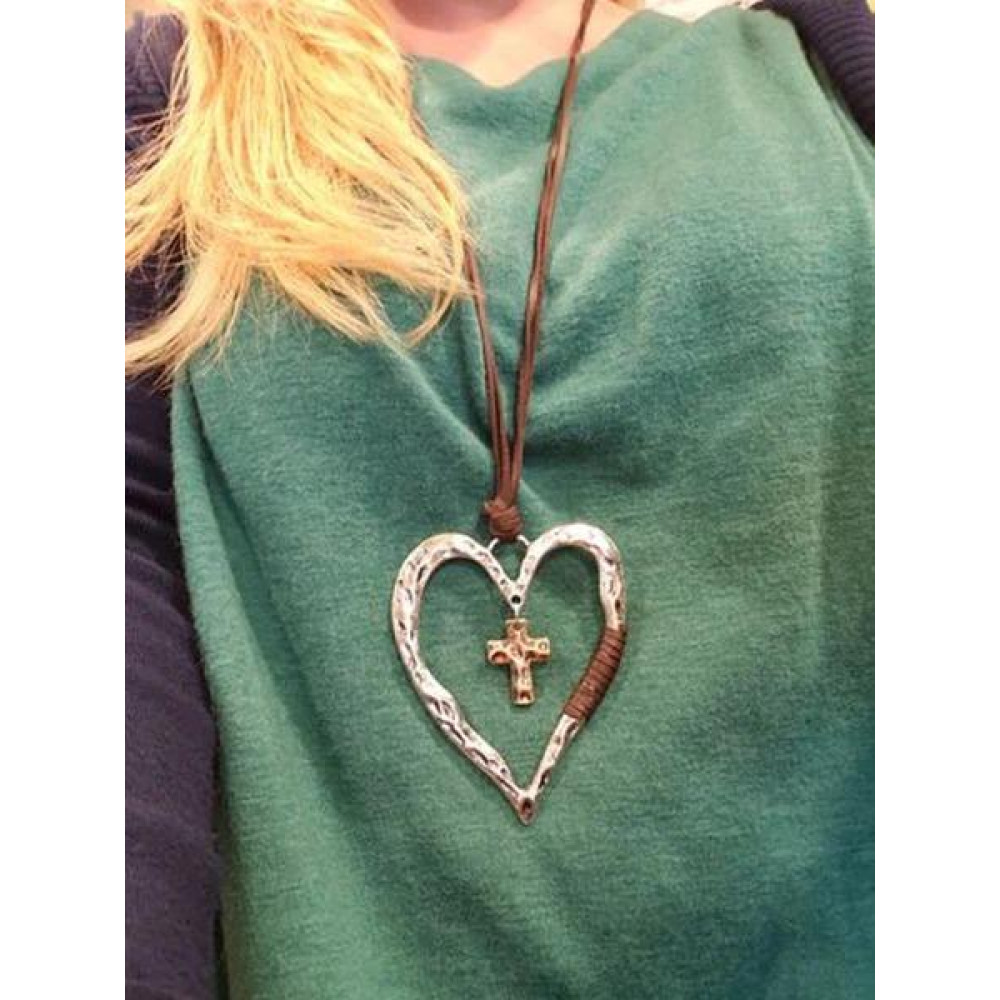 Faith Heart Cross Necklace