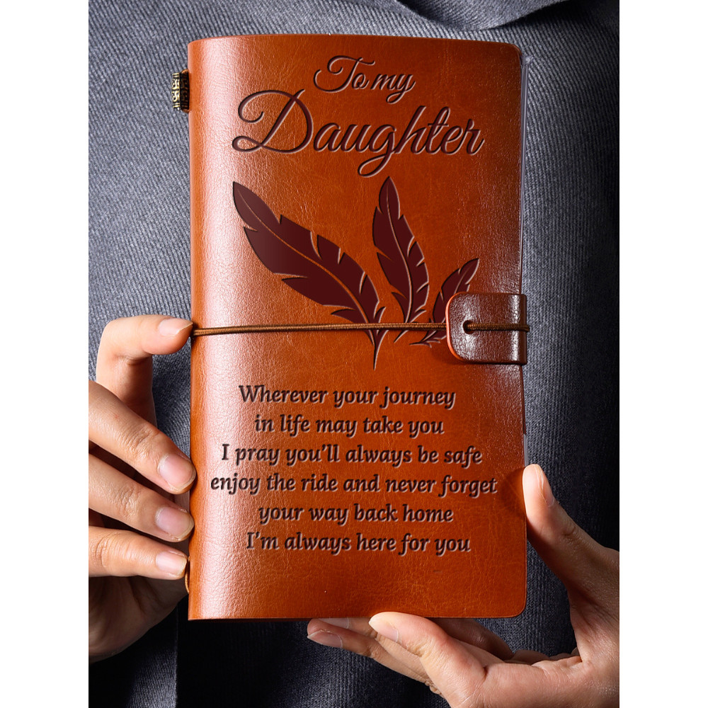 Family Love Words Leather Notebook