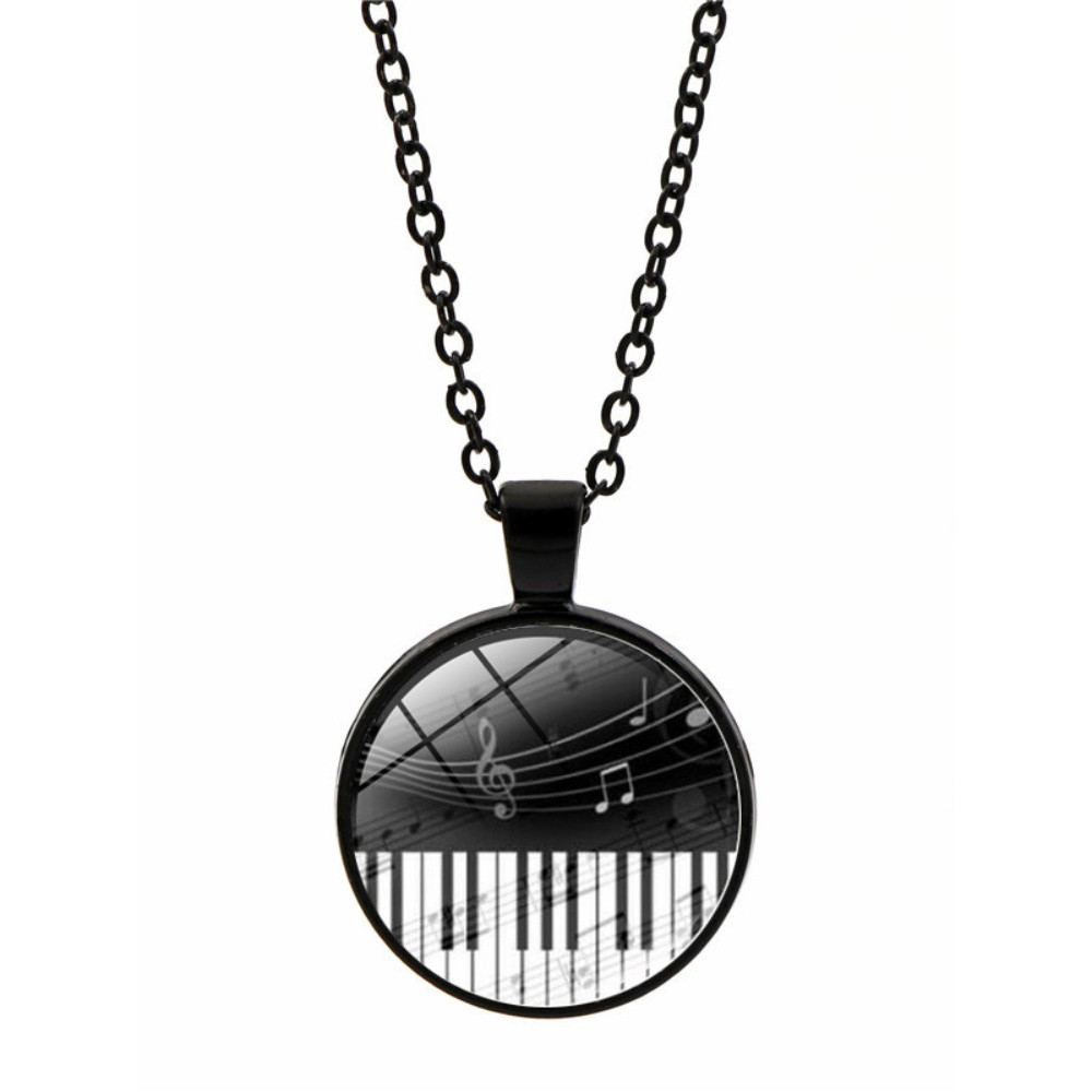 Fashion Musical Piano Keyboard Gemstone Necklace