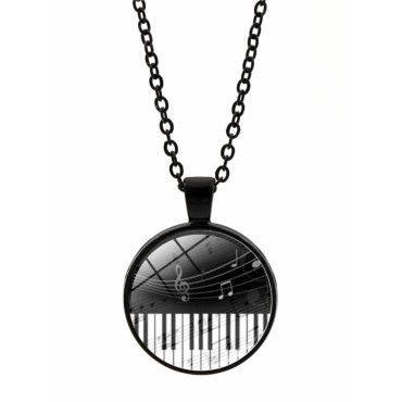 Fashion Musical Piano Keyboard Gemstone Necklace