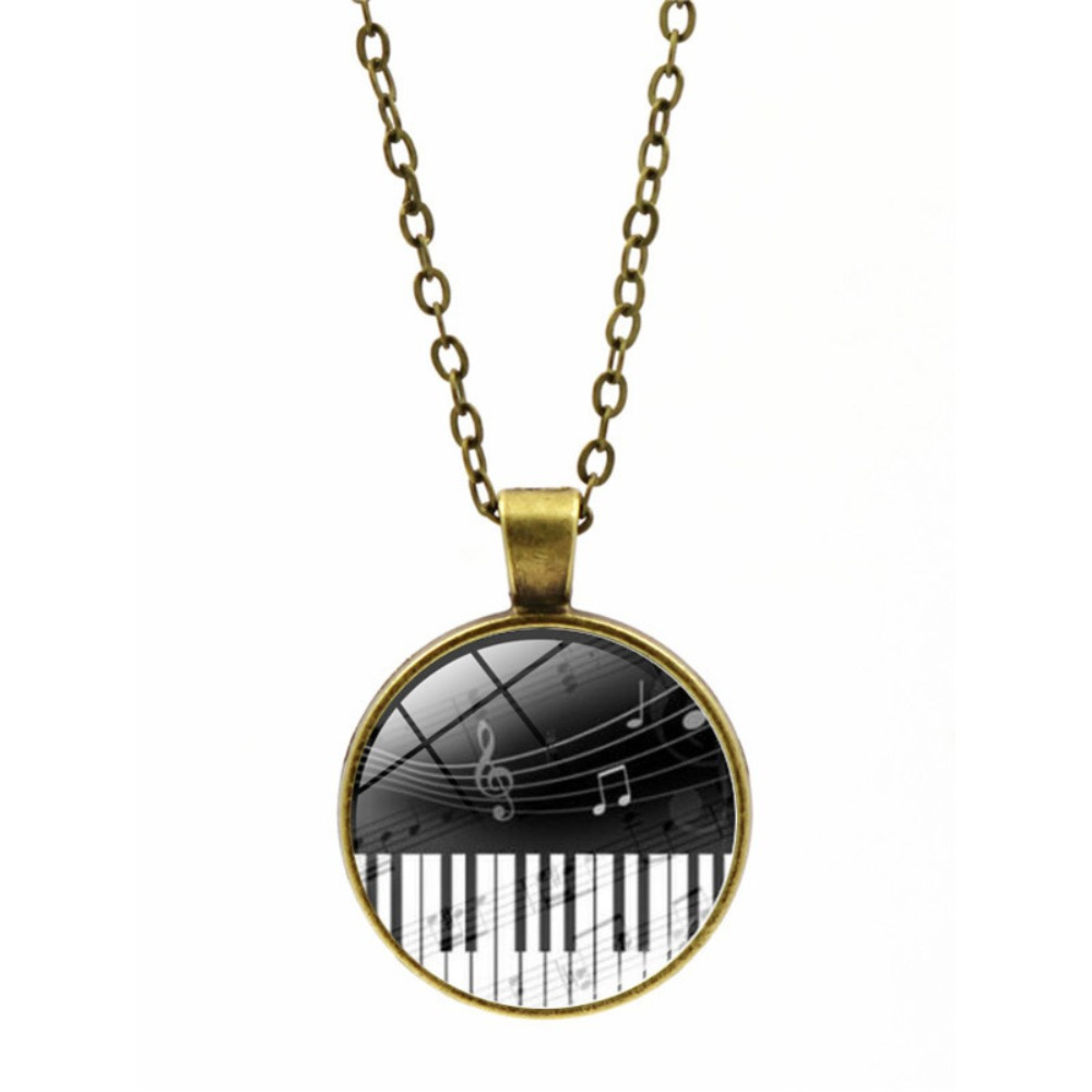 Fashion Musical Piano Keyboard Gemstone Necklace