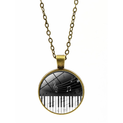 Fashion Musical Piano Keyboard Gemstone Necklace