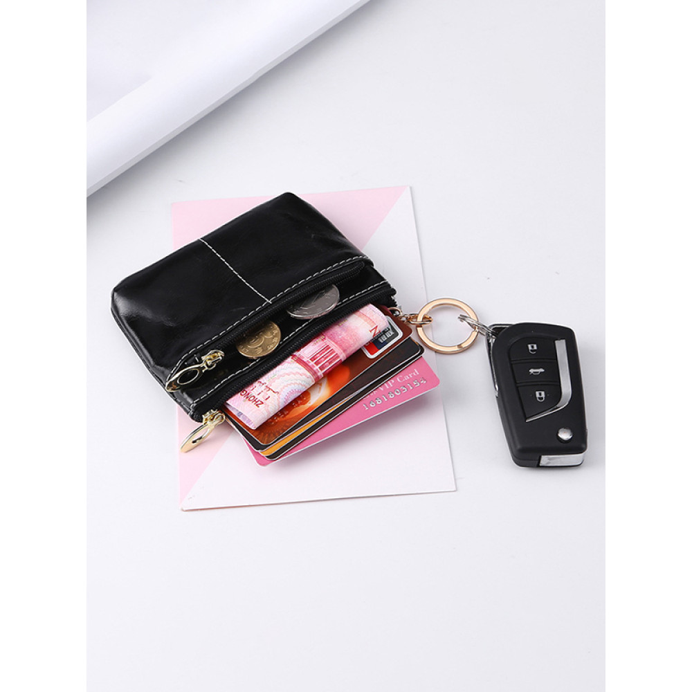 First Layer Cowhide Coin Wallet