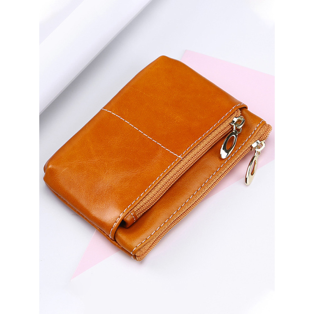 First Layer Cowhide Coin Wallet