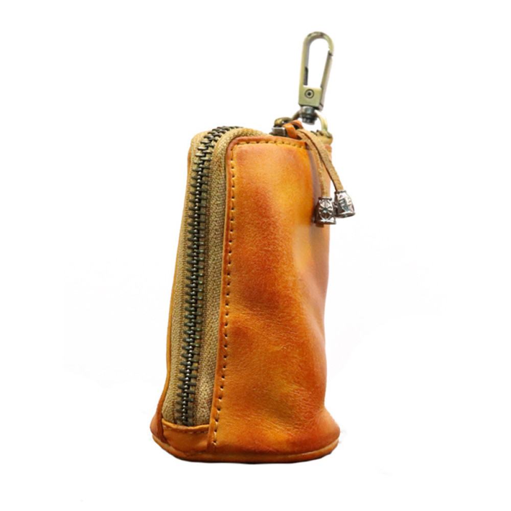 First Layer Cowhide Vegetable Distressed Key Case