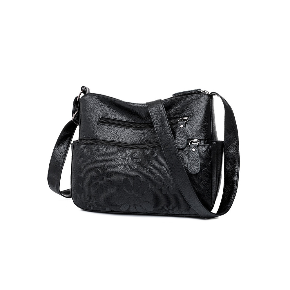 Floral Embossing Utility Crossbody Bag