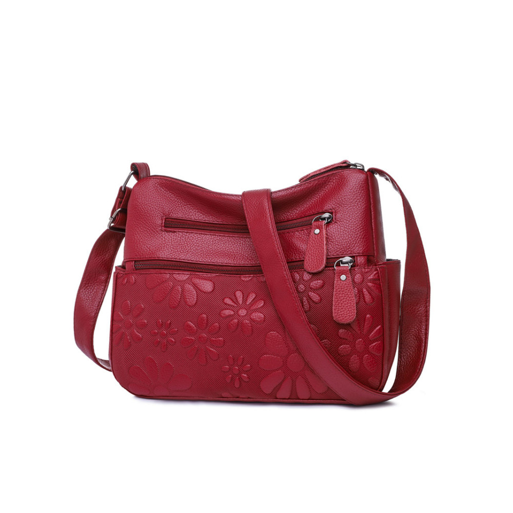 Floral Embossing Utility Crossbody Bag