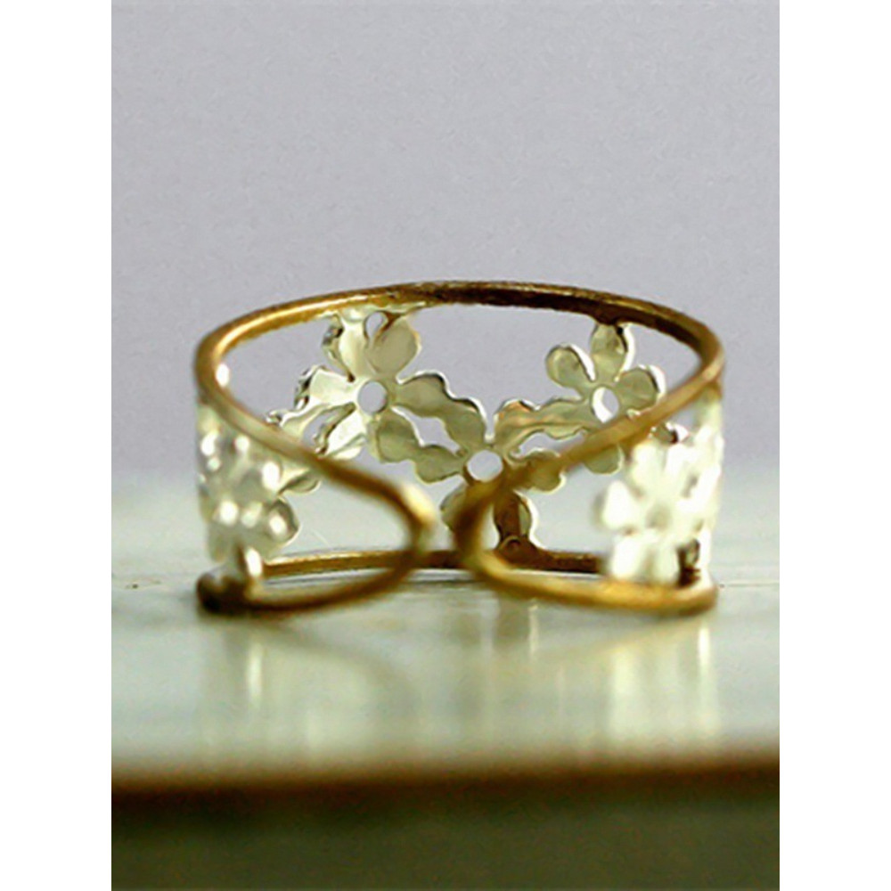 Floral Hollow Carving Adjustable Ring