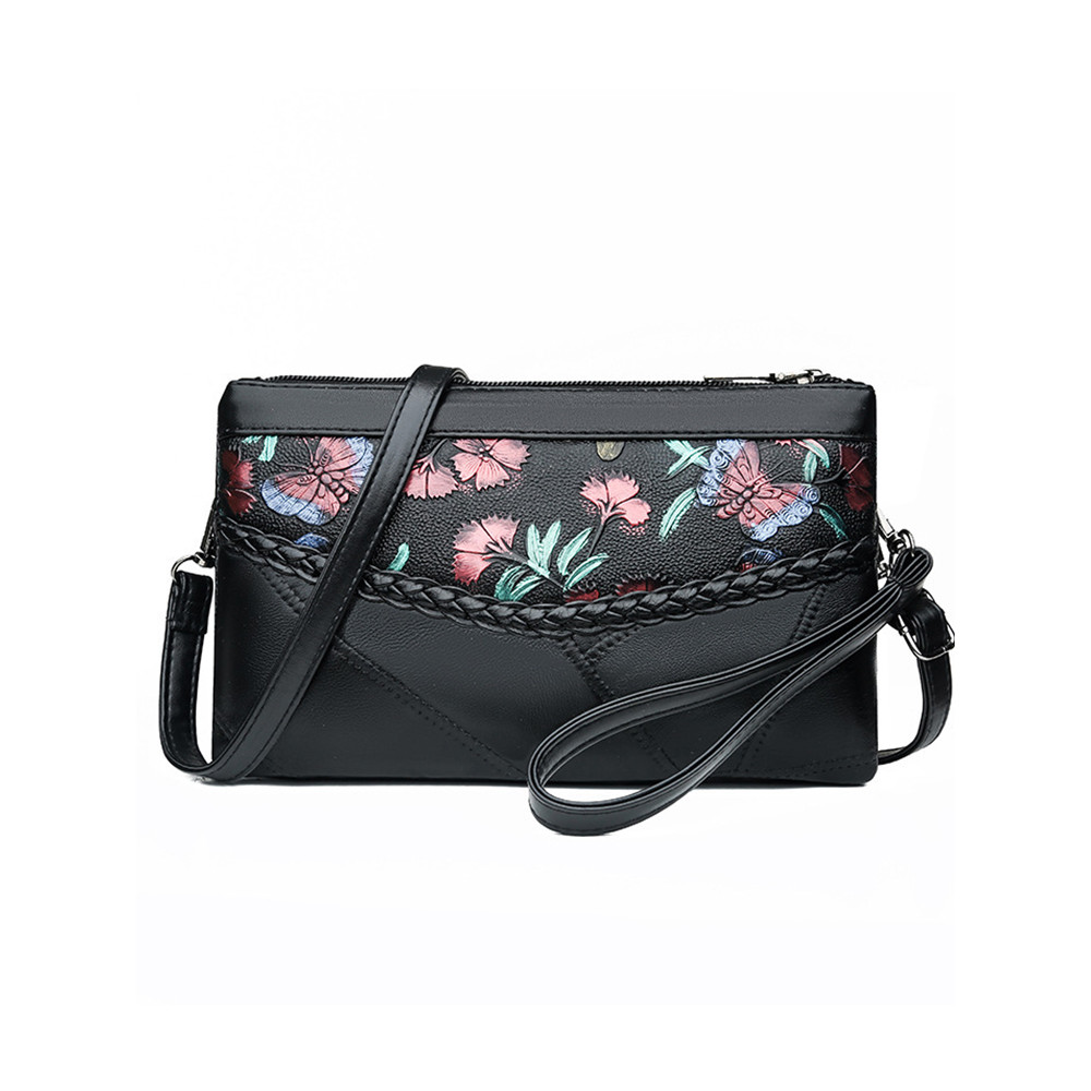 Floral Patch Braid Details Handbag Crossbody Bag
