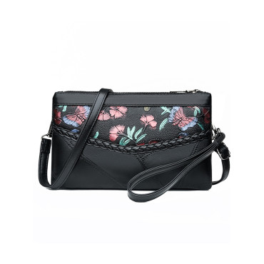 Floral Patch Braid Details Handbag Crossbody Bag