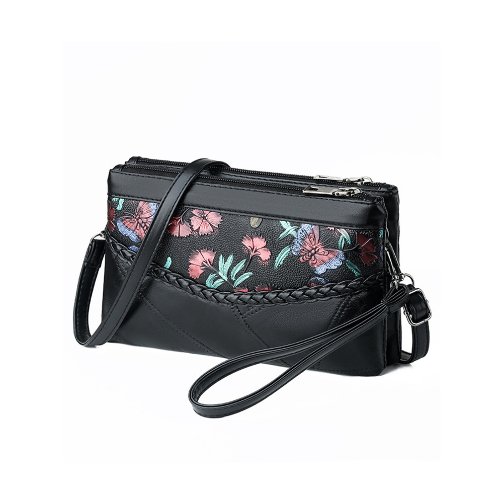 Floral Patch Braid Details Handbag Crossbody Bag