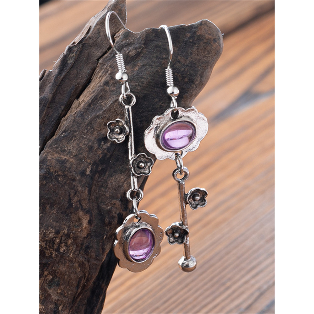 Flower Key Inspired Stone Studded Earrings
