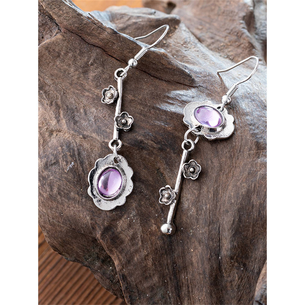Flower Key Inspired Stone Studded Earrings