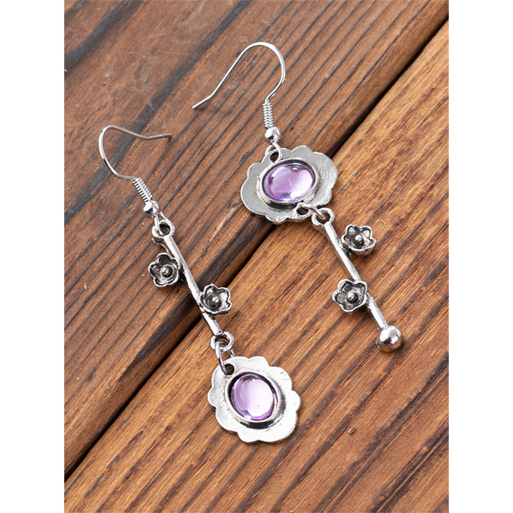 Flower Key Inspired Stone Studded Earrings