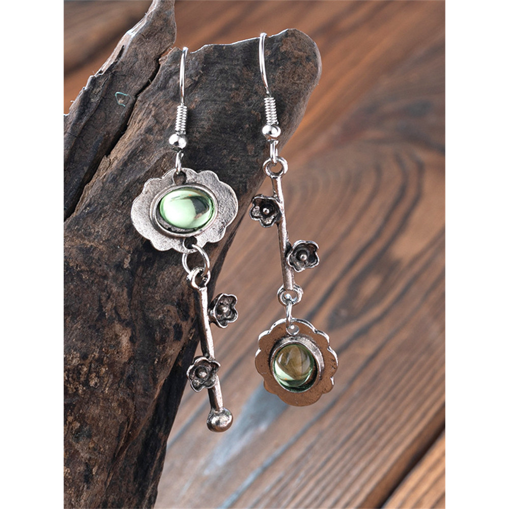 Flower Key Inspired Stone Studded Earrings
