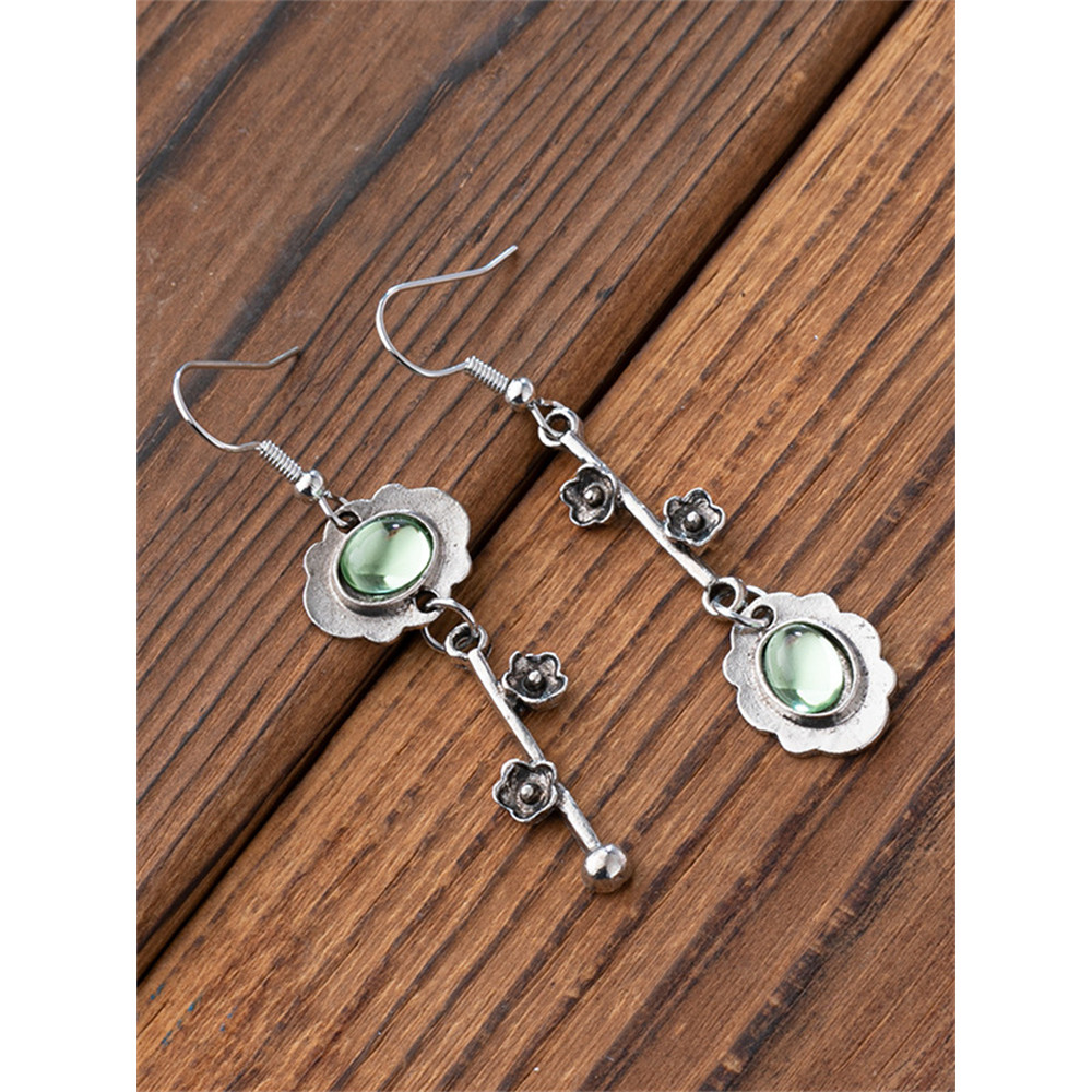 Flower Key Inspired Stone Studded Earrings