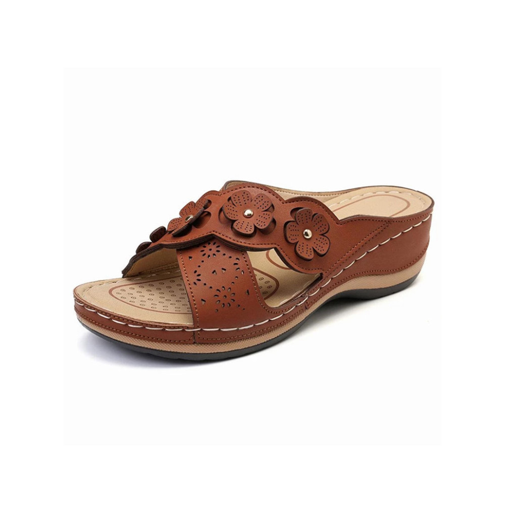 Flower Retro Comfortable Round Toe Casual Cross Sandals