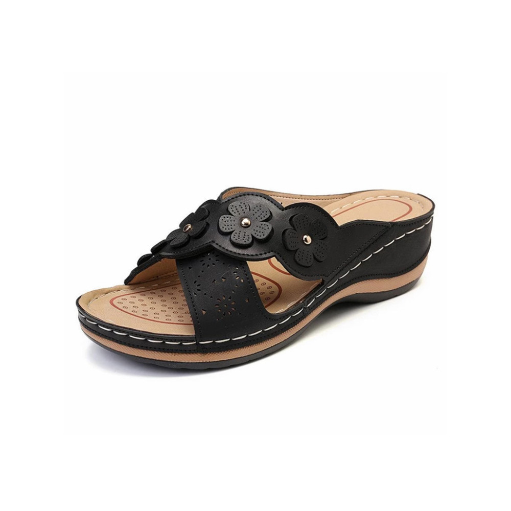 Flower Retro Comfortable Round Toe Casual Cross Sandals