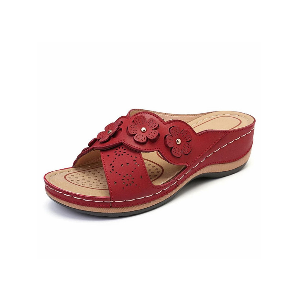 Flower Retro Comfortable Round Toe Casual Cross Sandals