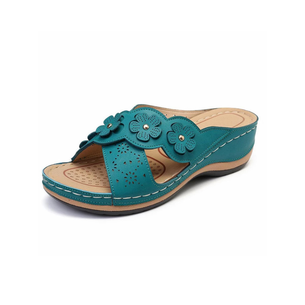 Flower Retro Comfortable Round Toe Casual Cross Sandals