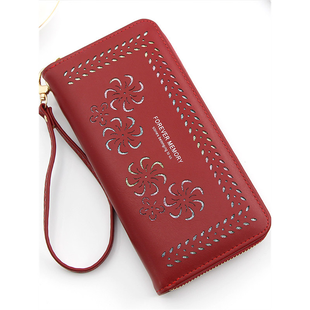 Flowers Hollow Carved Utility Handbag Purse