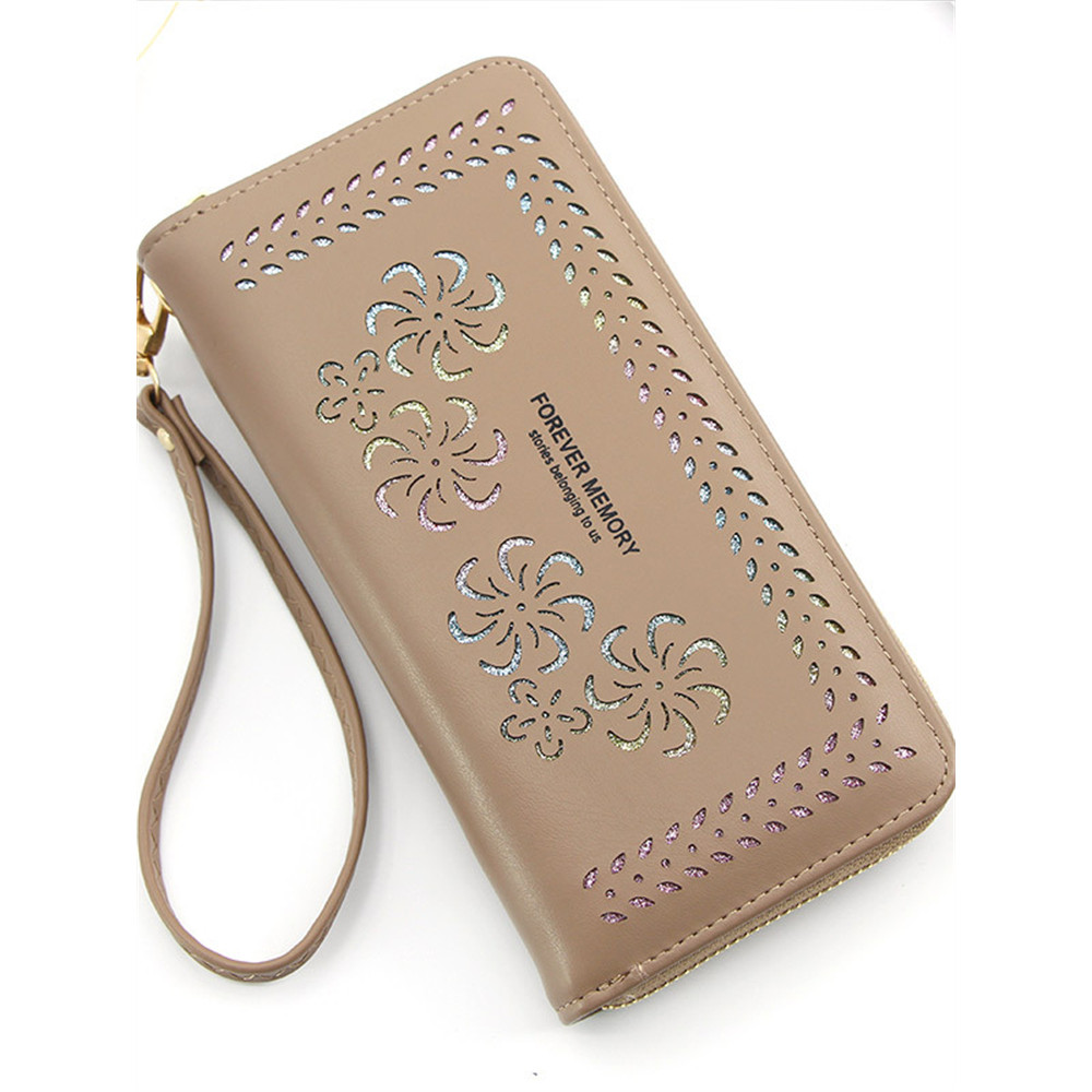 Flowers Hollow Carved Utility Handbag Purse