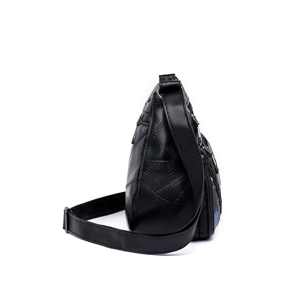 Flowers & Butterflies Embossed Braid Details Crossbody Bag