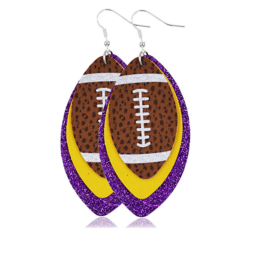 Football Lover Multi Layer Glitter Earrings