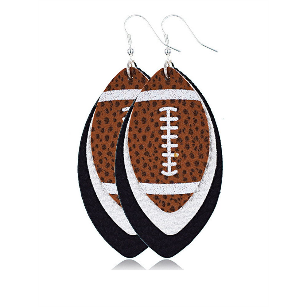 Football Lover Multi Layer Glitter Earrings