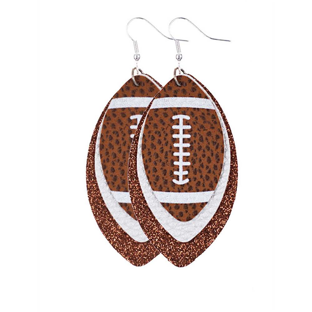 Football Lover Multi Layer Glitter Earrings