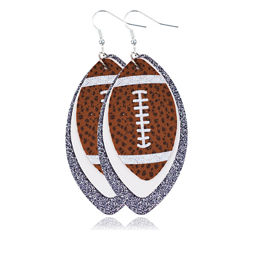 Football Lover Multi Layer Glitter Earrings