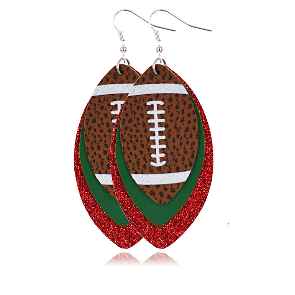 Football Lover Multi Layer Glitter Earrings