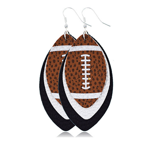 Football Lover Multi Layer Glitter Earrings