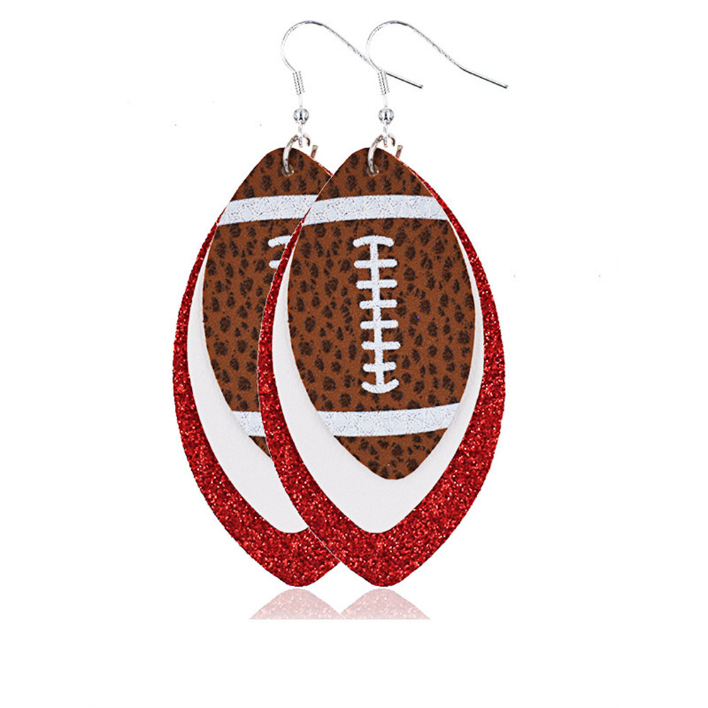 Football Lover Multi Layer Glitter Earrings